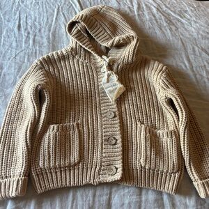 Illoura The Label Kids Chunk Knit Hoodie - tan sz 4y
